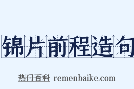 锦片前程造句是什么意思的图片